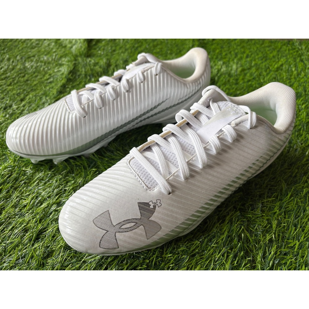 Under Armour Size 6Y Blur Select Low MC White Silver Football Cleats 3028233-104